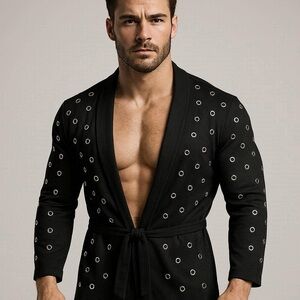 Elegant Black Eyelet Women's Blazer